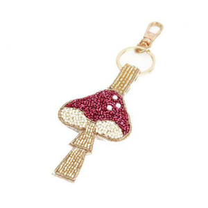 Hot Selling Perfect Gift Beaded Mushroom Keychain Embroidered Nature <b>Bag</b> <b>Charm</b> Adjustable Fashion Accessory Vibrant Key Holders - Product Image 1