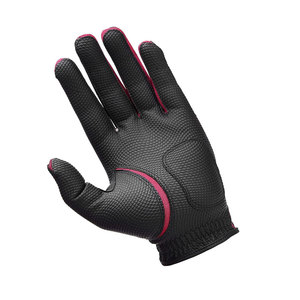 Guantes de golf negros y rojos de cuero PU antideslizantes con cierre de gancho y bucle para deportes unisex - Product Image 5