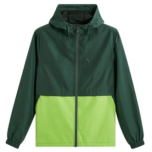 <b>Men's</b> Hooded Windproof <b>Jacket</b> Color Blocking Zipper Closure Casual Autumn Polyester Outerwear - Product Image 3