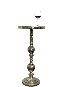 Mesa de Bar con Pedestal de Aluminio de Lujo, Tapa Redonda Compacta, Acabado Elegante, Base Resistente y Estable, Acento Moderno para Espacios de Estar - Product Image 4