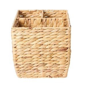 Boho Water Hyacinth <b>Storage</b> Basket <b>3</b> Section Woven Decorative Organizer <b>Bin</b> Star Embroidered Baby Nursery Caddy - Product Image 5