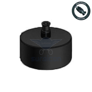 Stainless Steel Surgical Holding Device with Luer <b>Lock</b> and Black Finish Diameter 40mm <b>Dual</b> Luer <b>Lock</b> Connection - Product Image 1
