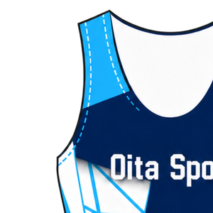 Maillot de compétition sans manches pour homme, bleu ciel et marine, pour la course à rames, uniforme de performance, personnalisable, vente en gros pour équipes sportives - Product Image 4