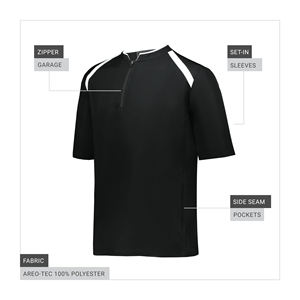 Veste de baseball et softball décontractée légère et respirante à manches courtes et col montant pour hommes - Product Image 6