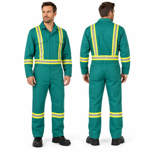 Combinaison de travail industrielle unisexe haute visibilité, respirante, robuste, durable, en coton, avec poches personnalisables - Product Image 1