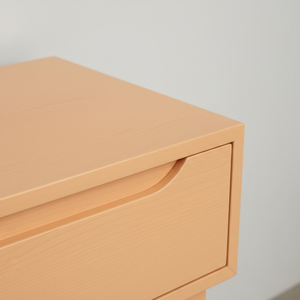 Mesa Consola Redonda Moderna de Roble Macizo con 2 Cajones, Mueble Ecológico para Sala de Estar en Espacios Modernos - Product Image 3