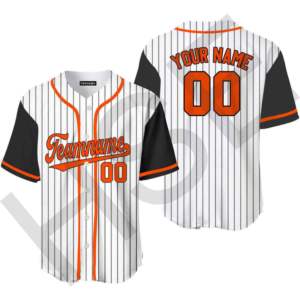 Maillot de baseball personnalisé à rayures fines - Product Image 1