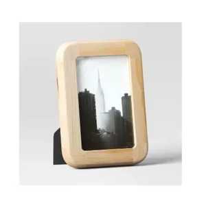 Modern Rounded Corner Natural Wood <b>Photo</b> <b>Frame</b> Minimalist Solid Oak Picture <b>Frame</b> Tabletop Desktop Art Display Gallery <b>Frame</b> - Product Image 1