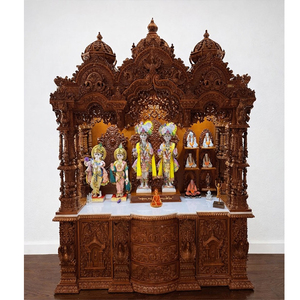 Templo Tradicional Profesional de Gran Tamaño de la India del Sur, Unidad de Templo Swaminarayan BAPS de Madera de Teca, Mandir para Pooja en Casa, Almacenamiento, Australia - Product Image 1