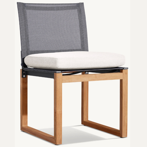 Chaise individuelle en promotion, style moderne et épuré, en teck avec pieds robustes et assise en mousse souple - Product Image 2