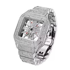 Montre automatique pour homme ETA Quartz avec boîtier en alliage, bracelet en acier inoxydable, design antique de luxe Hip Hop, cadran en cristal saphir - Product Image 5