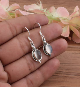 Pendientes de Piedra Lunar Blanca Natural, Plata de Ley 925, Pendientes Geométricos Largos, Piedra de Nacimiento de Junio, Joyería de Lujo para Bodas y Fiestas - Product Image 6