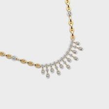 Collar de Barra con Diamantes de Laboratorio Multiforma de 2ct, E-F VVS VS, Collar de Oro de 14k con Racimo de Diamantes - Product Image 3