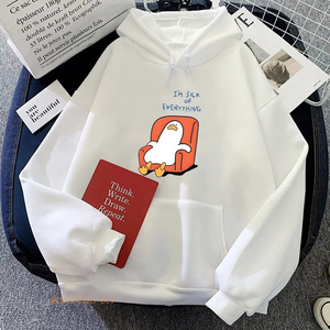 Sweat-shirts à capuche pour femmes, motif canard amusant, décontractés, en polaire pour l'hiver - Product Image 6