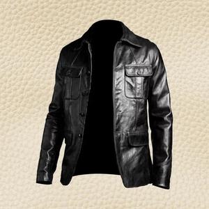 Men's <b>Leather</b> <b>Blazer</b> Genuine Real <b>Leather</b> Coat <b>Jacket</b> - Product Image 4
