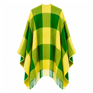 Capa de la hermandad Chi Eta Phi con logo bordado en la parte delantera, en bloques de color amarillo y verde, para ropa griega femenina. - Product Image 3