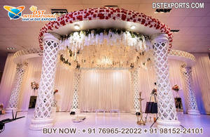 Mariage glamour événement or Bollywood Vidhi Mandap princesse décor de mariage Haveli Mandap Maharani salle de mariage FRP Bollywood MandapUK - Product Image 5