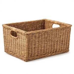 Grand panier en jonc de mer écologique, conçu pour le linge, les couvertures et le rangement domestique, avec une construction durable - Product Image 6