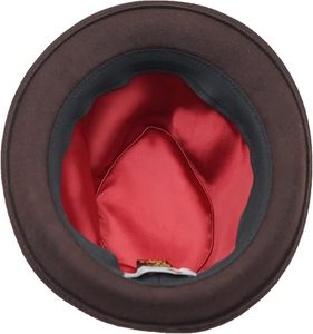 Brown Wool Fedora <b>Hat</b> with Black Ribbon <b>Band</b> Unisex Adult Formal Casual Wear 56-58CM Four Seasons - Product Image 6