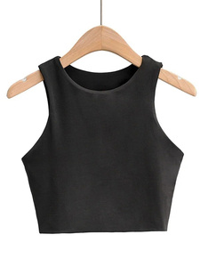 Top Deportivo Corto Personalizado con Logotipo para Mujer, Top Deportivo de Cuello Alto para Gimnasio, Chaleco Deportivo Informal al por Mayor - Product Image 3