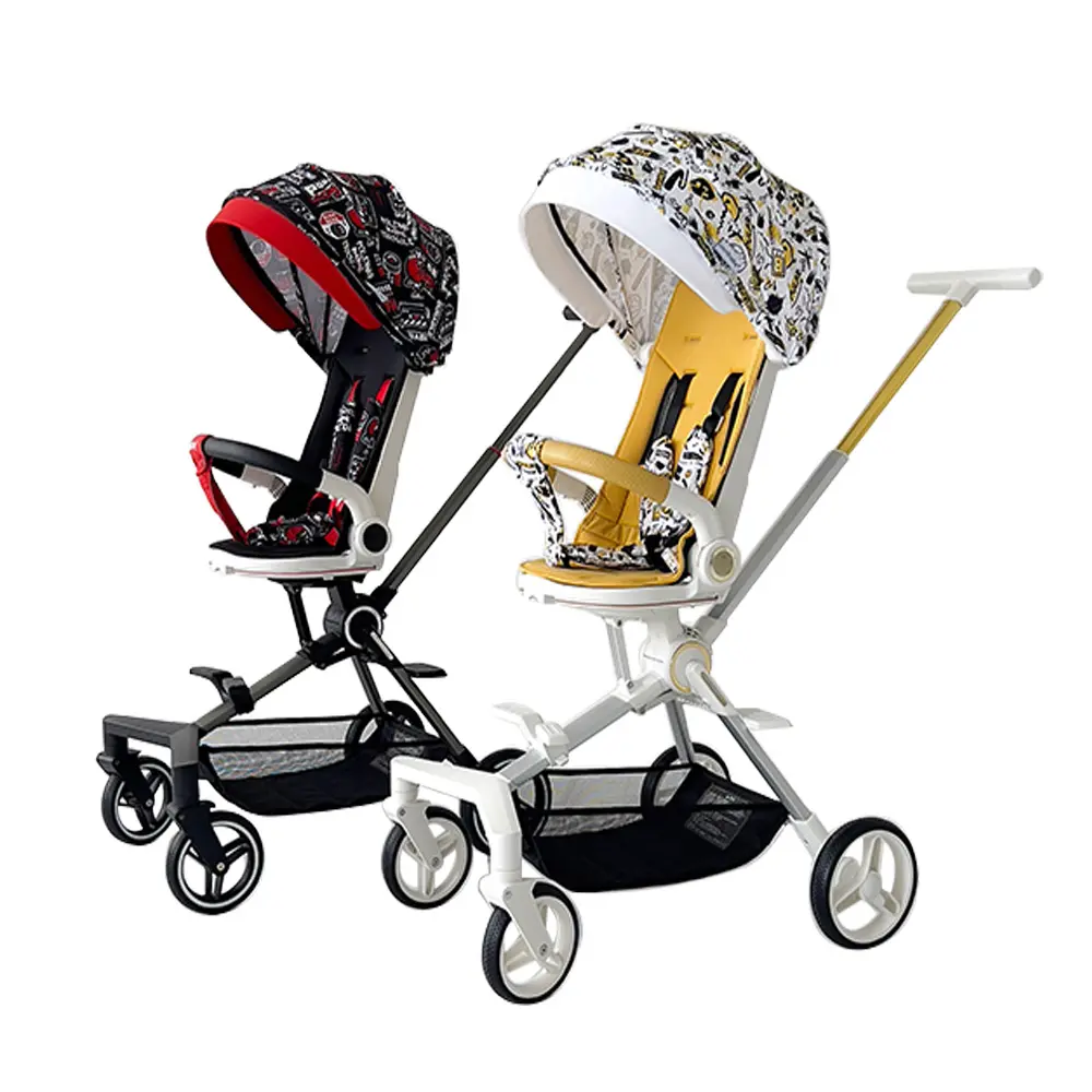 Opvouwbare Kinderwagen Met Verstelbare Putter Luxe Kinderwagen 3 In 1 Baby Reiswandelwagen Met Universeel Wiel St301