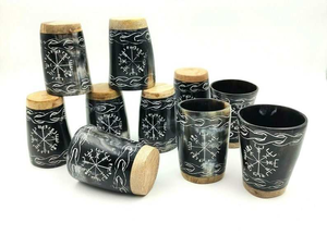 Gobelet à shot artisanal en corne de buffle naturelle polie, style Viking |   Cadeau de décoration écologique et vintage |   Gravure personnalisée - Product Image 4