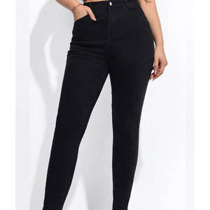 Jeans Ajustados de Cintura Alta para Mujer, 100% Algodón Denim, Tallas Grandes, Estilo Casual, Venta al Por Mayor de Fábrica con Logotipo Personalizado - Product Image 3