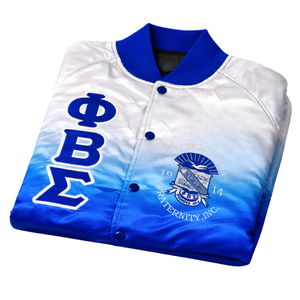 Chaqueta Bomber Desgastada Phi Beta Sigma, Ropa de Fraternidad Griega con Diseño Clásico, Comodidad Premium y Ajuste Elegante - Product Image 6