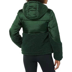 Womens Full-Zip Sherpa Fleece Hooded Puffer Jacket Warm Cozy Insulated Winter <b>Coat</b> Casual Outdoor Layered Cold Weather Outerwear - Product Image 2