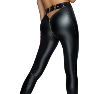 Leggings en similicuir noir pour femmes, longueur intégrale, taille haute, extensibles, moulants, brillants, adaptés à toutes les saisons - Product Image 6