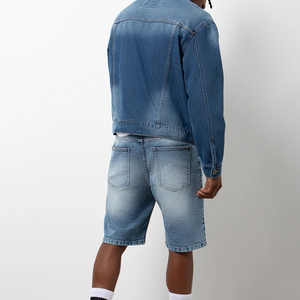 Custom Denim <b>Shorts</b> <b>Set</b> Men Casual Shirt and <b>Shorts</b> for Wholesale - Product Image 2