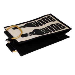 Bolsa de Compras de Yute y Algodón con Diseño Personalizado y Asa de Madera, Promocional para Almacenamiento de Cuatro Botellas de Vino y Jugos - Product Image 3