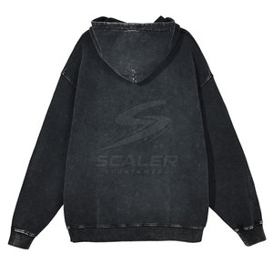 Fournisseur direct d'usine, sweat à capuche tendance délavé à l'acide, étiquette privée personnalisée avec intérieur en polaire doux, coupe classique, hiver, écologique - Product Image 2