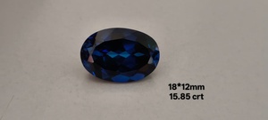 Saphir bleu de laboratoire de qualité supérieure, taille ronde, pierre précieuse non montée, clarté brillante, pierre synthétique pour la fabrication de bijoux fins - Product Image 2