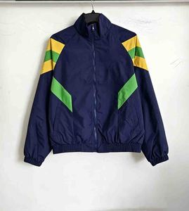Chaqueta Deportiva para Hombre con Bloques de Color Amarillo y Verde, Cierre de Cremallera, Estilo Deportivo, para Otoño, Corte Regular - Product Image 6