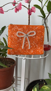 Sac à main élégant et durable pour femmes, orné de perles, fermeture éclair, doublure en coton léger, pochette de soirée pour mariages, fêtes et événements - Product Image 4