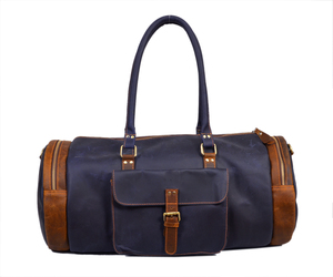 New Style Genuine Leather Shoulder Duffle <b>Bag</b> Short Distance <b>Trip</b> Travel <b>Bag</b> Available At Low Price - Product Image 6