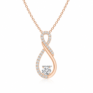 Pendentif infini en or jaune et diamants Vaayu Jewels, bijoux de mariage pour femmes, style romantique, or 10K 14K 18K, argent 925 935 - Product Image 2