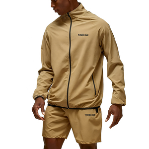 NESTA SPORTS Custom Logo Lightweight Nylon Running Jacket & Track Shorts Set Zip Sports Tracksuit Breathable <b>Athletic</b> Outfit - Product Image 2