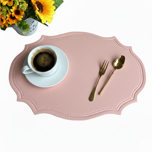 Stylish Customized Faux PU Leather Luxury <b>Wipeable</b> Reusable Handmade 2mm Thick <b>Placemat</b> Festive Events Home Decor Mats Pads - Product Image 3