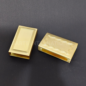 Brass Cigarette <b>Matchbox</b> Cover Embossed Logo Classic Metal Holder Household Durable Design - Product Image 4