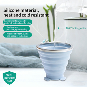 Vaso de Viaje Plegable y Extensible, Vaso Portátil para Llevar, Vaso de Silicona de Grado Alimenticio para Acampar al Aire Libre - Product Image 2
