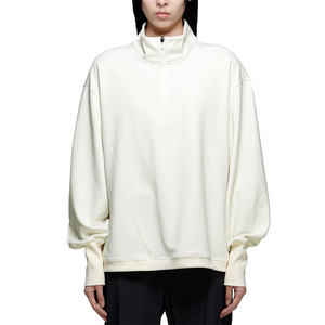เสื้อสเวตเชิ้ตแบบซิปครึ่งตัว ผ้าฟลีซ ทรงสบาย คอซิปสูง ปลายแขนและชายเสื้อแบบริบ สีคอตตอน คุณภาพสูง - Product Image 1