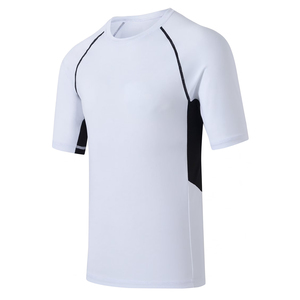 Men Short Sleeve Rash Guard Compression Gym Shirt Breathable Quick Dry Athletic Sportswear Custom - Product Image 3