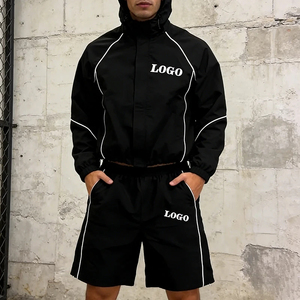 2026Custom Printed Blank Jogging Suit Short <b>Set</b> Men Two Piece Cotton Windbreaker Plus Size Breathable Eco-Friendly Street Wear - Product Image 6