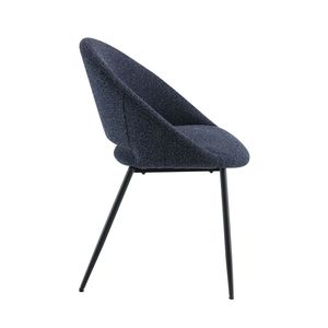 Set di 2 Sedie Klaus in Bouclé Nero e Finitura per Soggiorno - Product Image 5