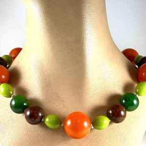 Trendy Handmade Resin Beads <b>Necklace</b> Chunky <b>Statement</b> Jewelry Unisex Vintage Style Fashion Gift Accessory Modern Design - Product Image 3