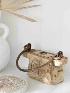 <b>Vintage</b> Hanging Wooden Storage Oil Pot Hand Carved Floral Console Coffee Table <b>Sideboard</b> Display Decor Farmhouse Hotel Interior - Product Image 3