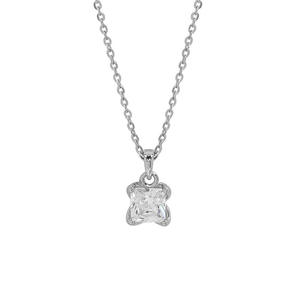 Pendentif Charme Solitaire Tendance en Zircon Cubique Taille Princesse 1,00 CT pour Femme, en Argent Sterling 925, Cadeau de Luxe de Haute Qualité - Product Image 4