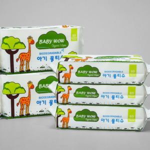 Lingettes humides jetables pour adultes BabyWow, 80 lingettes, parfumées, biodégradables, en tissu non tissé, taille personnalisée 150x200mm - Product Image 1